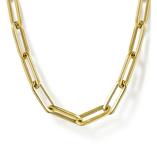 Gabriel & Co., 14K Yellow Gold Paperclip Chain Necklace 17"