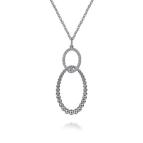 Gabriel & Co., Sterling Silver White Sapphire Bujukan Pendant Necklace