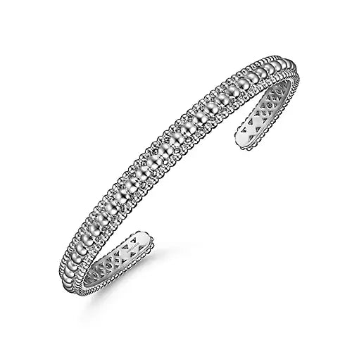 Gabriel & Co., Sterling Silver Bujukan Beaded Open Bangle