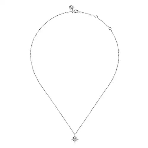 Gabriel & Co., 925 Sterling Silver Diamond Starburst Pendant Necklace