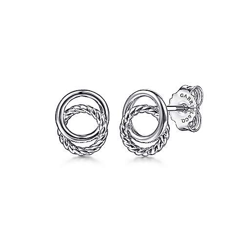 Gabriel & Co., 925 Sterling Silver Twisted Rope Double Circle Stud Earring