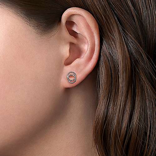 Gabriel & Co., 925 Sterling Silver Twisted Rope Double Circle Stud Earring