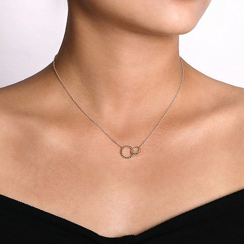 Gabriel & Co.,925 Sterling Silver Bujukan Double Circle Necklace