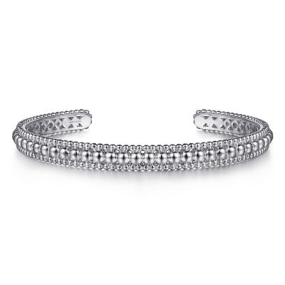 Gabriel & Co., Sterling Silver Bujukan Beaded Open Bangle