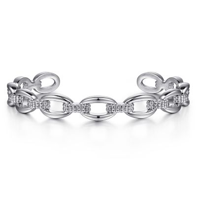 Gabriel & Co., Sterling Silver Oval Link Cuff Bangle
