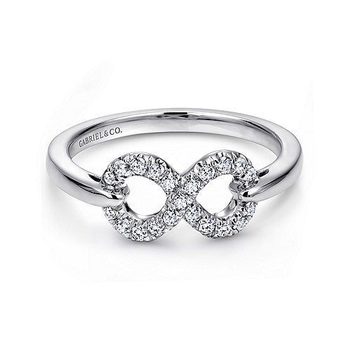 Gabriel & Co. Sterling Silver White Sapphire Infinity Ring