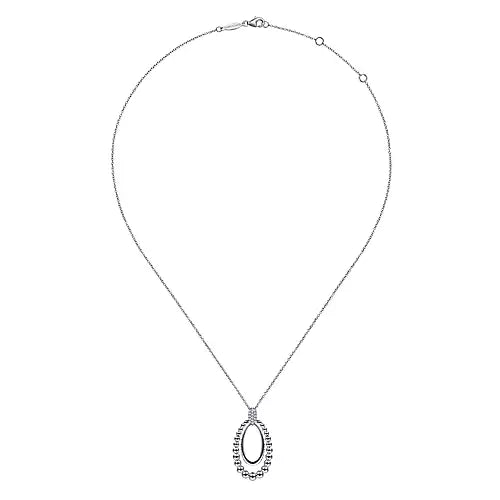 Gabriel & Co., Sterling Silver White Sapphire Pendant Necklace
