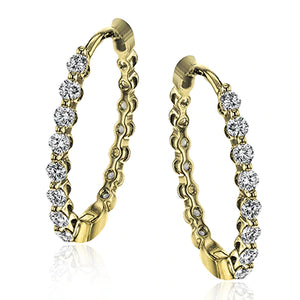 Simon G. 18K Yellow Gold Diamond Hoop Earrings