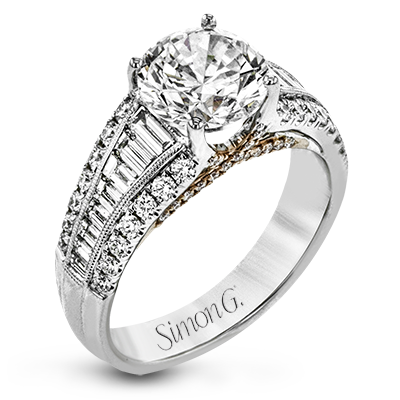 Simon G. 18K White Gold Semi Mount Engagement Ring