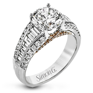 Simon G. 18K White Gold Semi Mount Engagement Ring