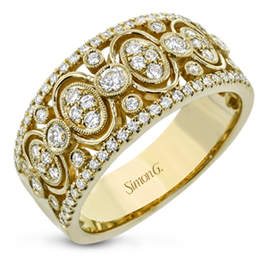 Simon G. 18K Yellow Gold Wide Diamond Harmonie Ring