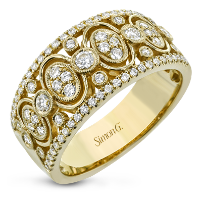 Simon G. 18K Yellow Gold Wide Diamond Harmonie Ring