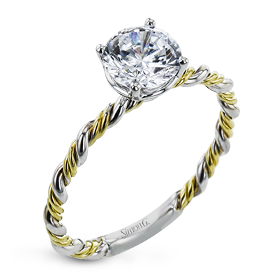 Simon G. 18K Gold Two Tone Twist Semi Mount Engagement Ring