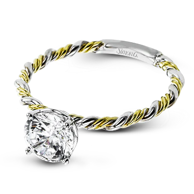 Simon G. 18K Gold Two Tone Twist Semi Mount Engagement Ring