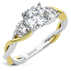 Simon G. 18K Gold Two Tone Semi Mount Engagement Ring