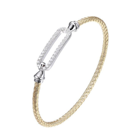 Charles Garnier Vermeil (18k Gold Over Silver) 3mm Mesh Hook Bangle
