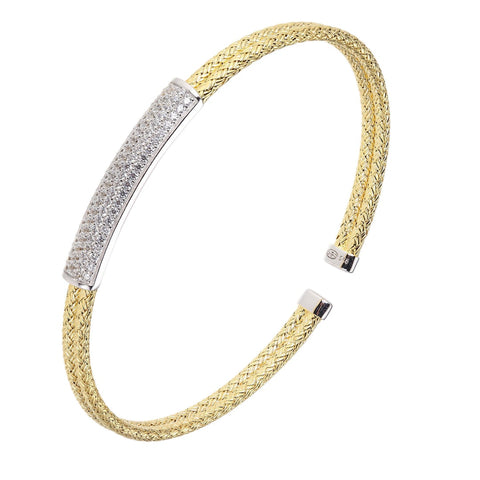 Charles Garnier Gold Plated Double 2mm Mesh Cuff