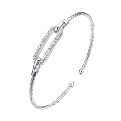Charles Garnier Sterling Silver 2mm Paperclip Mesh Cuff