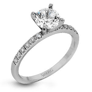 Simon G. 18K White Gold Semi Mount Engagement Ring