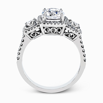 Simon G. 18K White Gold Semi Mount Engagement Ring