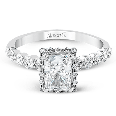Simon G. 18K White Gold Engagement Ring