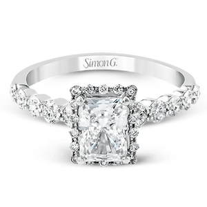 Simon G. 18K White Gold Engagement Ring