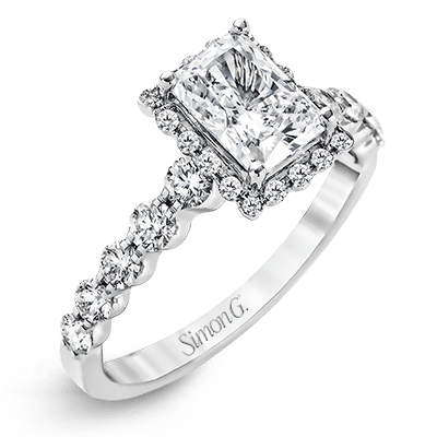 Simon G. 18K White Gold Engagement Ring