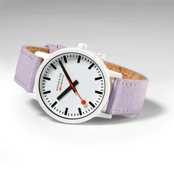 Mondaine Essence White Dial Lavender Strap 41mm Watch