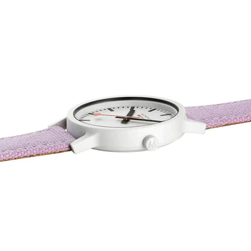Mondaine Essence White Dial Lavender Strap 41mm Watch
