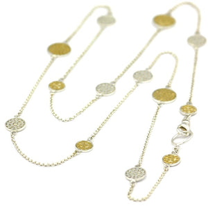 Indiri Bali Sterling Silver Round Multi-Station Necklace With 18k Gold Vermeil