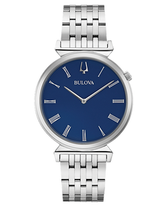 Bulova Regatta Heritage Blue Dial Roman Numerals Stainless Steel Watch