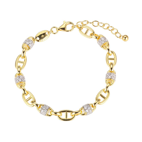 Charles Garnier 7" Sterling Silver Gold Plated Anchor Bracelet