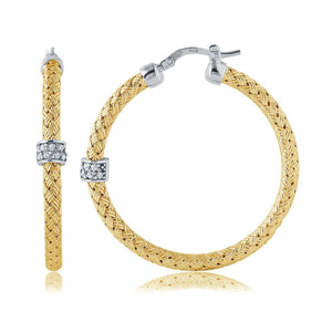 Charles Garnier Sterling Silver 3mm Gold Plated Hoops