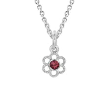 Artistry Sterling Silver Flower Pendant Featuring Garnet