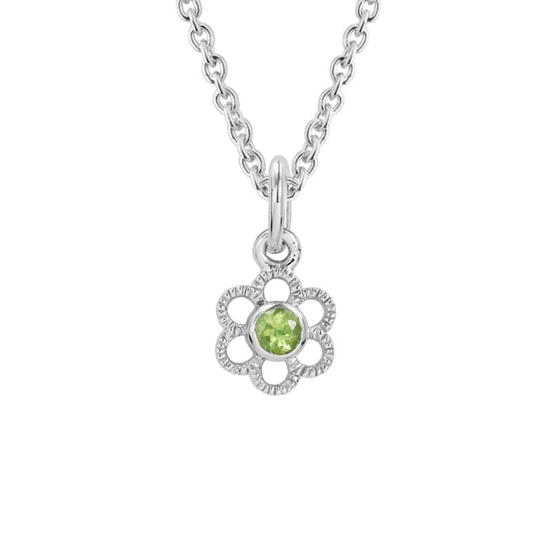 Artistry Sterling Silver Flower Pendant Featuring Peridot