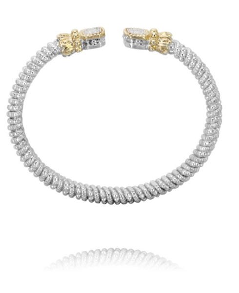 Vahan Yellow Gold, Sterling Silver and Diamond Cuff Bracelet
