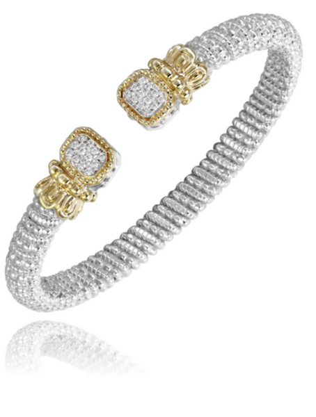 Vahan Yellow Gold, Sterling Silver and Diamond Cuff Bracelet