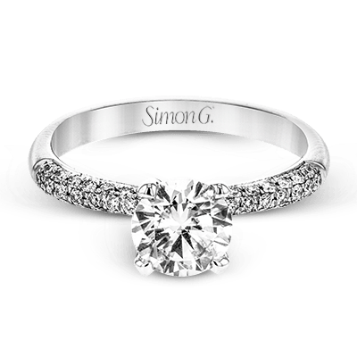 Simon G. Platinum Semi Mount Engagement Ring With Round Center