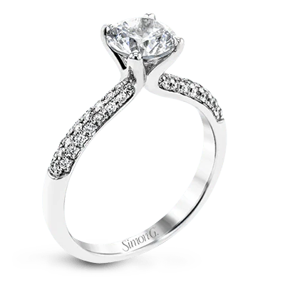 Simon G. Platinum Semi Mount Engagement Ring With Round Center