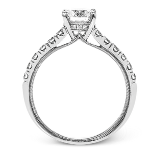 Simon G. 18K White Gold Semi Mount Underhalo Engagement Ring With Round Center