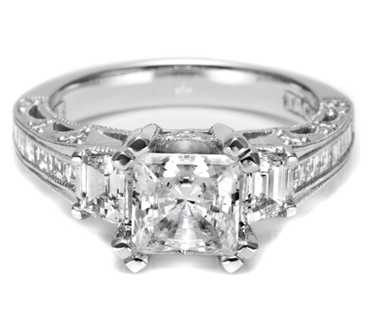 Tacori 18K White Gold Semi Mount Engagement Ring