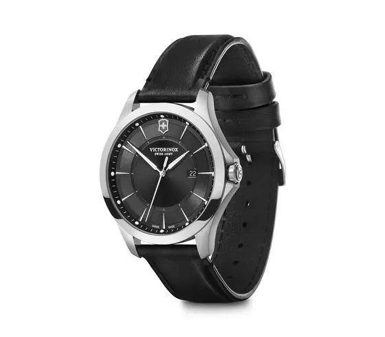 Victorinox Alliance Black Leather Strap Black Dial 40mm Watch