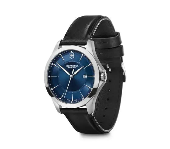 Victorinox Alliance Black Leather Band Blue Dial 40mm Watch