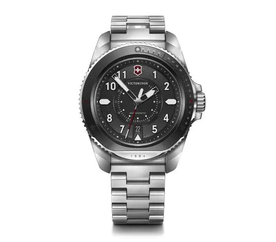 Victorinox Journey 1884 Black Dial Stainless Steel 43mm Mens Watch
