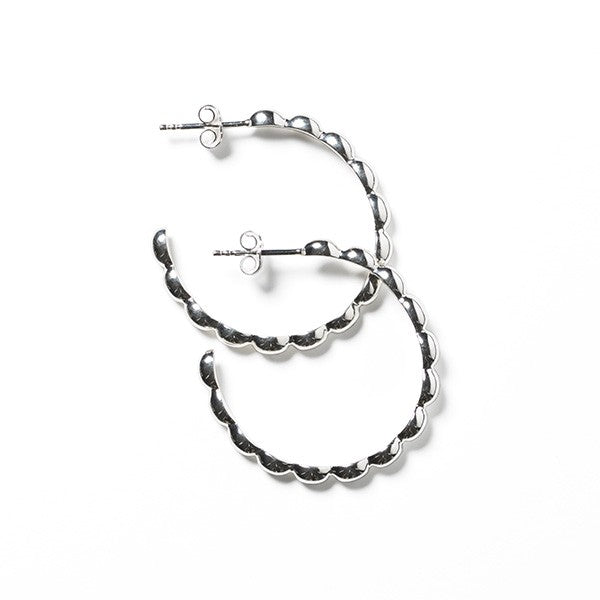 Southern Gates Sterling Silver Medium Rice Bead Hoops