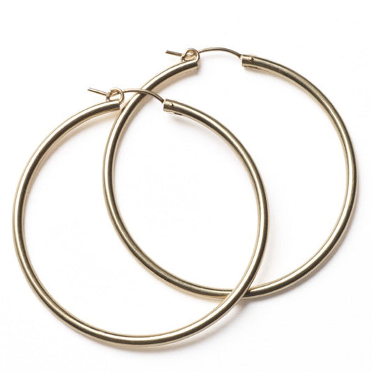 Southern Gates Gold Plated Hoops (50mm)