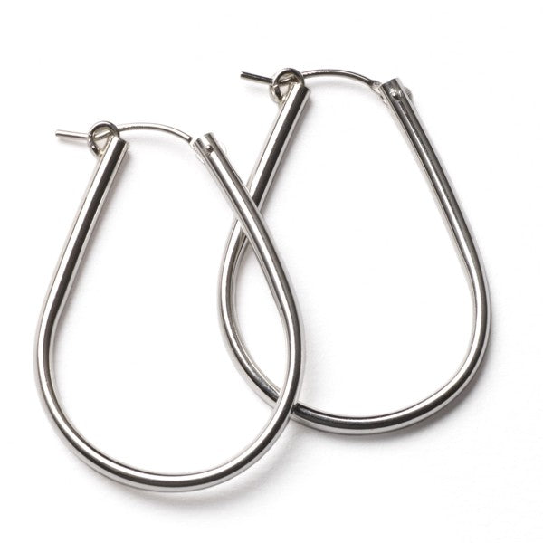 Sterling Silver Teardrop Hoop