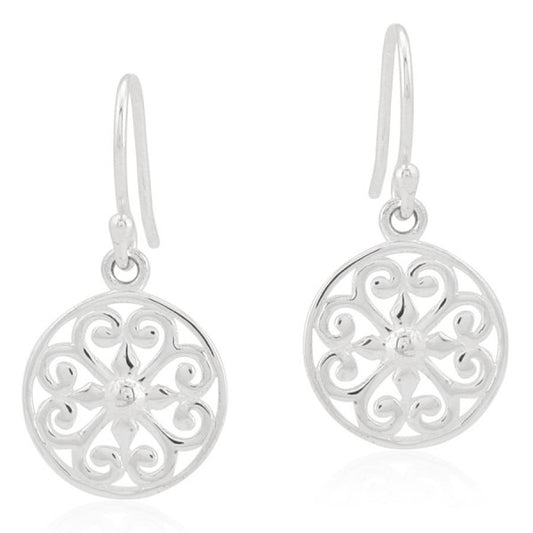 Southern Gates Medium Heart Scroll 925 Sterling Dangle Earrings