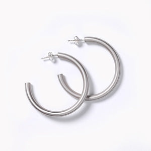 Southern Gates Sterling Silver 40MM Contemporary Matte Hoop Earrings