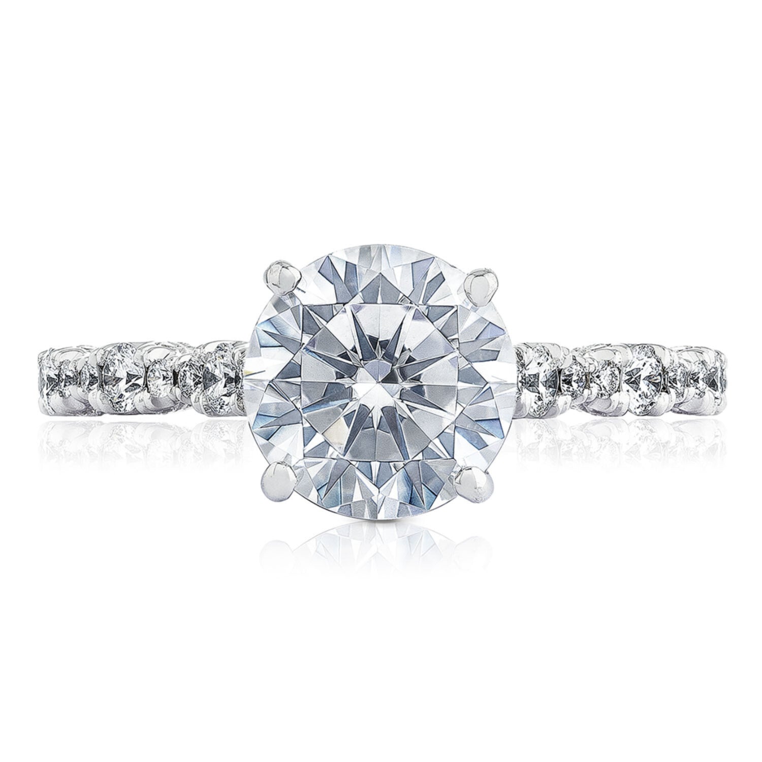 Tacori Petite Crescent 18KW Round Diamond Engagement Ring
